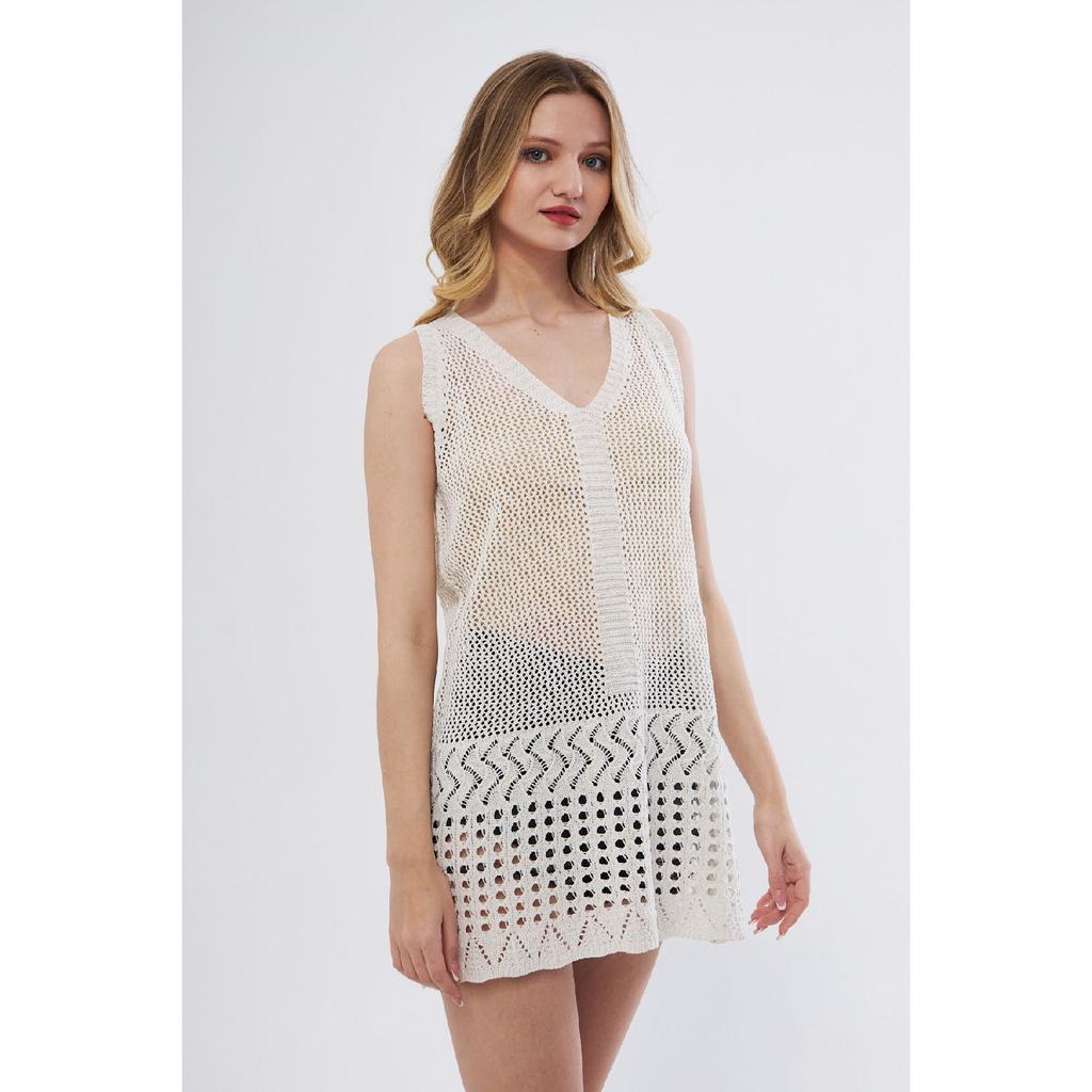 Women's Openwork Knitwear Long Sweater Tunic