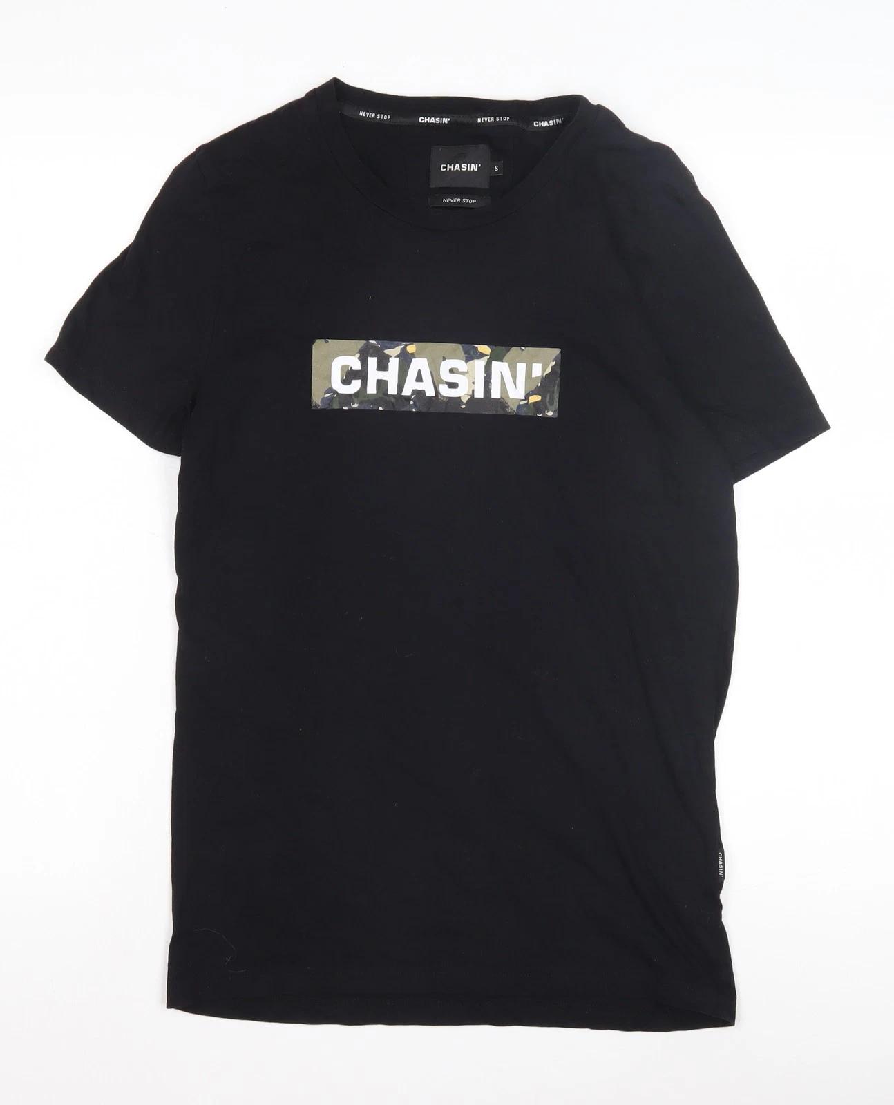 CHASIN  Men s Black Graphic Print T-Shirt Size S 3XL