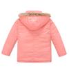 Middle and Big Children's Cotton Jacket Solid Color Thickened Warm Rushing Jacket Boys and Girls Hair Collar Removable Hooded Jacket