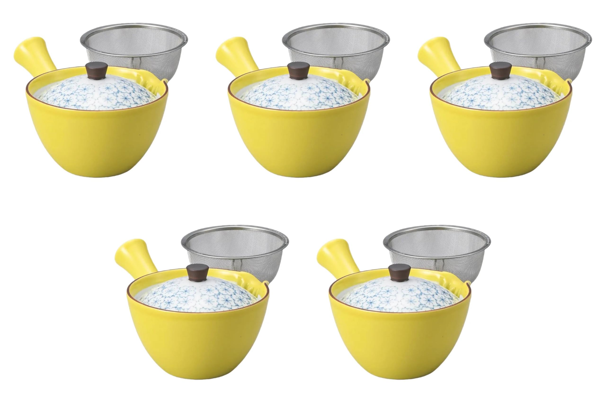 

Set of 5 Yellow Sakura Flat Teapots Arita Ware Teapots Arita Ware Setomonohonpo U-shaped [200cc] жовтий
