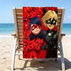 1pc Ladybug (2) Beach Towel, Beach and Seaside Swimming Pool Equipment, Fashion Pattern, Rectangular, Travel Essentials