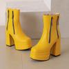 Women's High-heeled Short Boots Autumn and Winter New European and American Style Waterproof Table Thick-heeled Large-size Short Boots