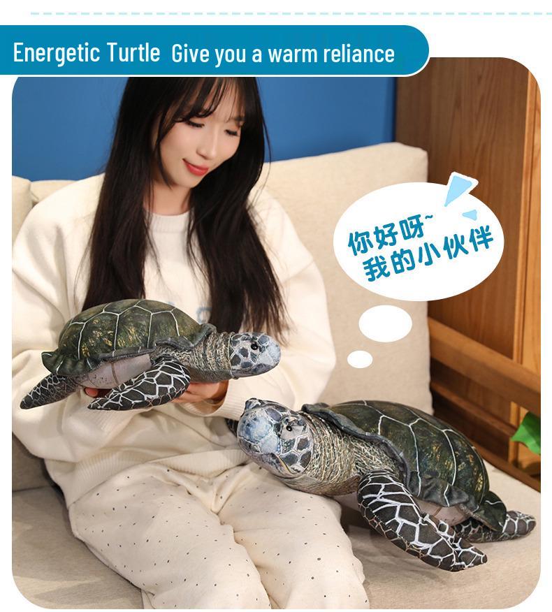 Sea Turtle Plush Pillow Toy - Marine Animal Doll for Kids