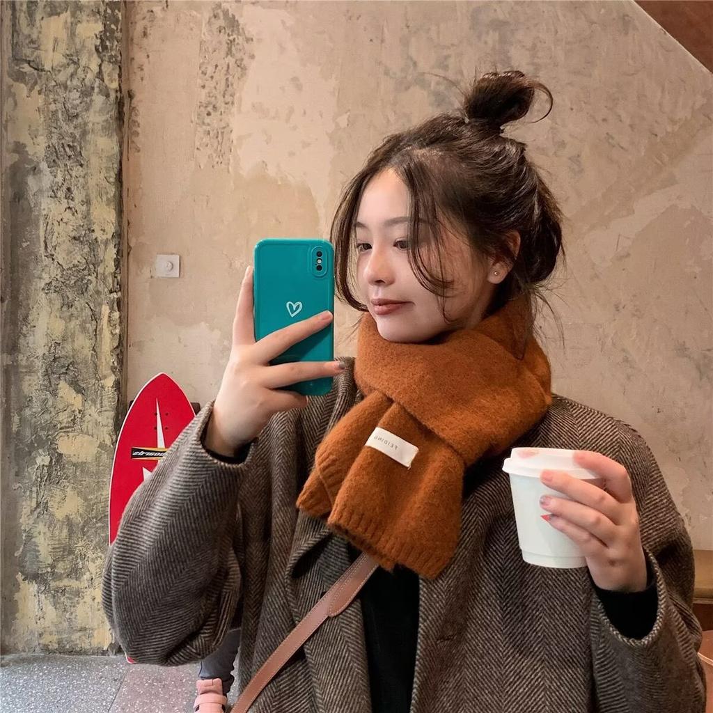 New Knitted Scarf Women's Atmosphere Soft Waxy Versatile Trendy Couple Warm Neck Protection Scarf Students Autumn and Winter Warm