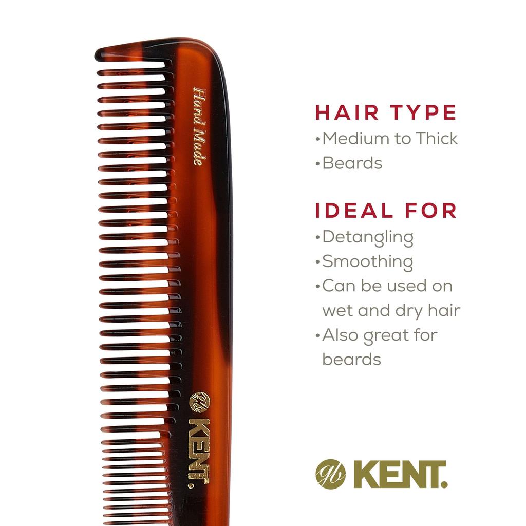 GB KENT Royal Warrant Luxury Handmade Hair 190mm Dresser Natural Smooth Fine and Coarse 9T (Kent) Holder, Comb, Comb, Fibers, Anti-Static, Hair,