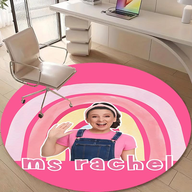1pc Ms Rachel3 Design Printed Area Round Carpet for Bedroom Living Room Home Decor Rugs Mat Non Slip Mat Rug for Bedside