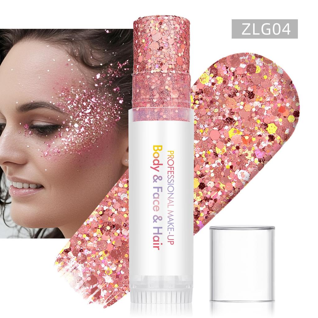Stick Glitter Corpo, Pittura Facciale, Gel Paillettes, Trucco Sirena, Carnevale Festival Musicale, Capelli, Ombretto, Trucco.