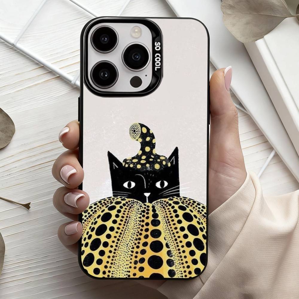 F-Funny Pumpkin Y-Yayoi K-K-Kusama Phone Case For iPhone17,16,15,14,13,12,11 Plus,Pro Max Black Candy Silver Phone Case