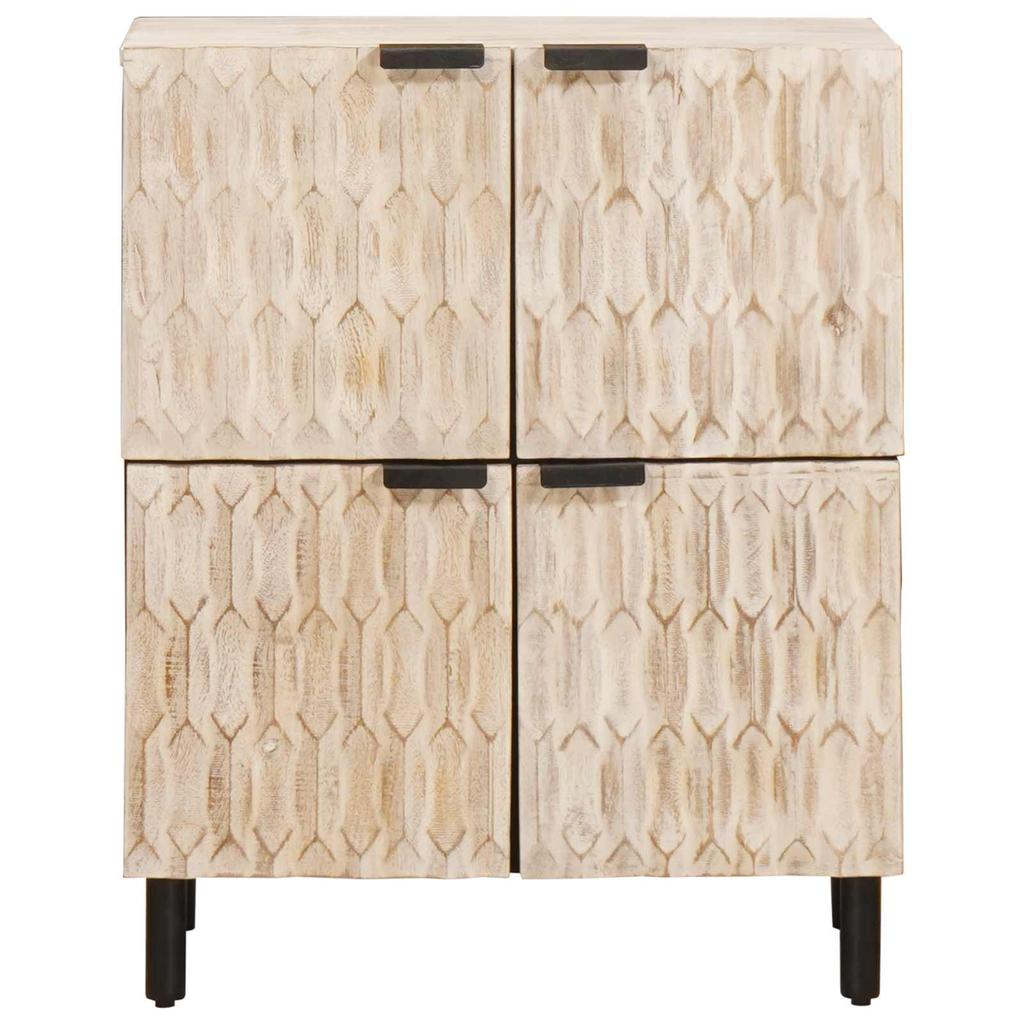 Sideboard with Door White Washed Surface 60 x 33 x 75 cm