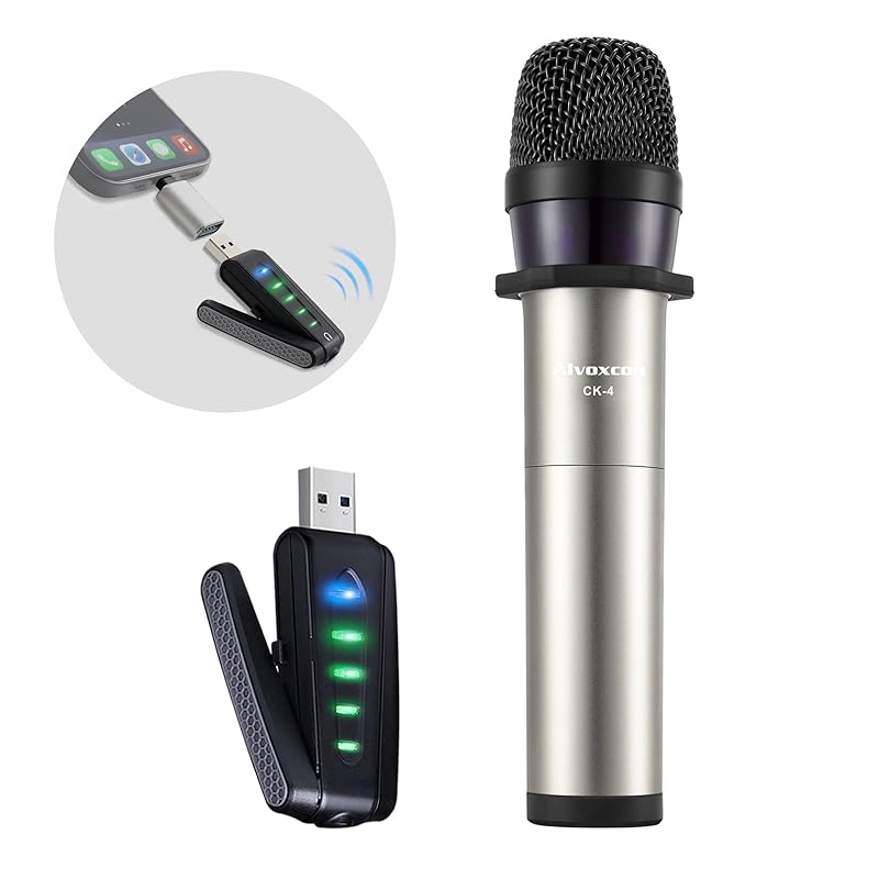

wireless microphone usb ALVOXCON wireless handheld microphone UHF condenser microphone compact handheld microphone ZOOM Compatible with