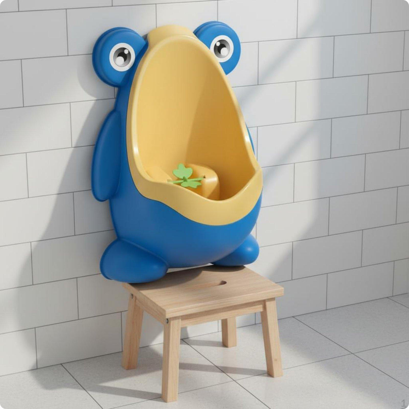 Boys Standing Urinal Easy to Clean Wall Mounted Training Material Potty for Blue Frog Hook