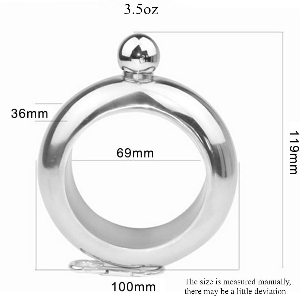 3.5oz Metal Bracelet style Hip Flask Suitable for Whiskey Vodka for Storing Whiskey/alcohol Wine Accessories RoundChic Hip Flask