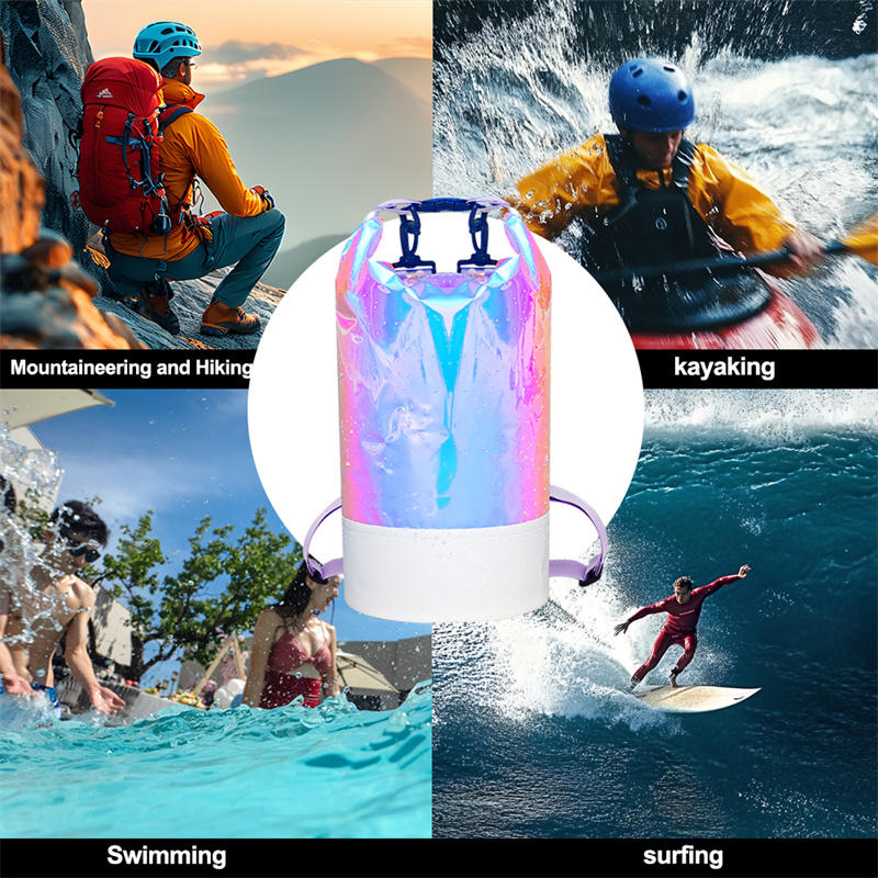 1PC 10/20L Dazzling Colorful Dry Bag Beach Outdoor Sports Bag Large Capacity Shoulder Crossbody Camping Beach Fishing Waterproof Bag