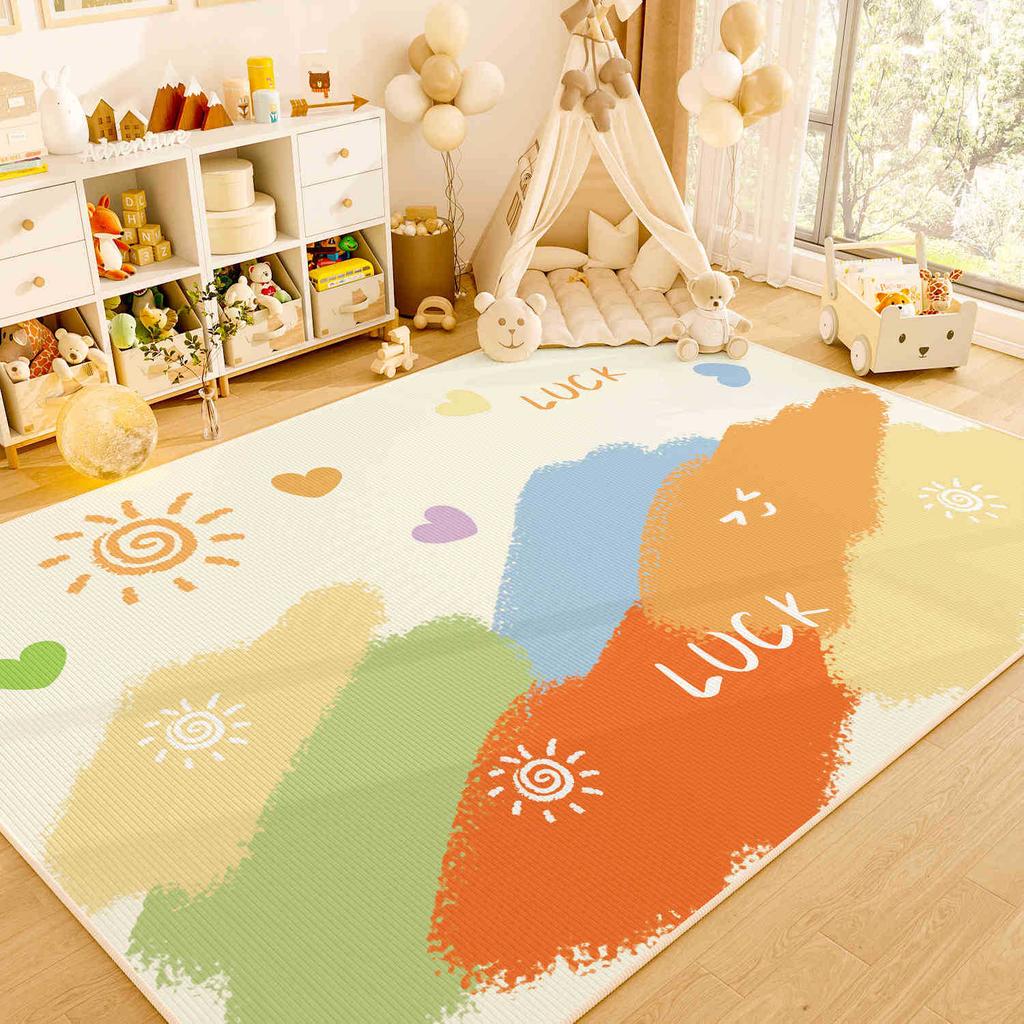 Bunter Großer Teppich Kinder Klettermatte Spielen mit Spielzeug Warmer Teppich Wohnzimmer Schlafzimmer Kindertagesstätte Dekoration Anti-Rutsch-Matte