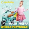 Jeździk Dla Dziecka Skuter Vespa Na Akumulator Z Kuferkiem Turkusowy Sun Baby
