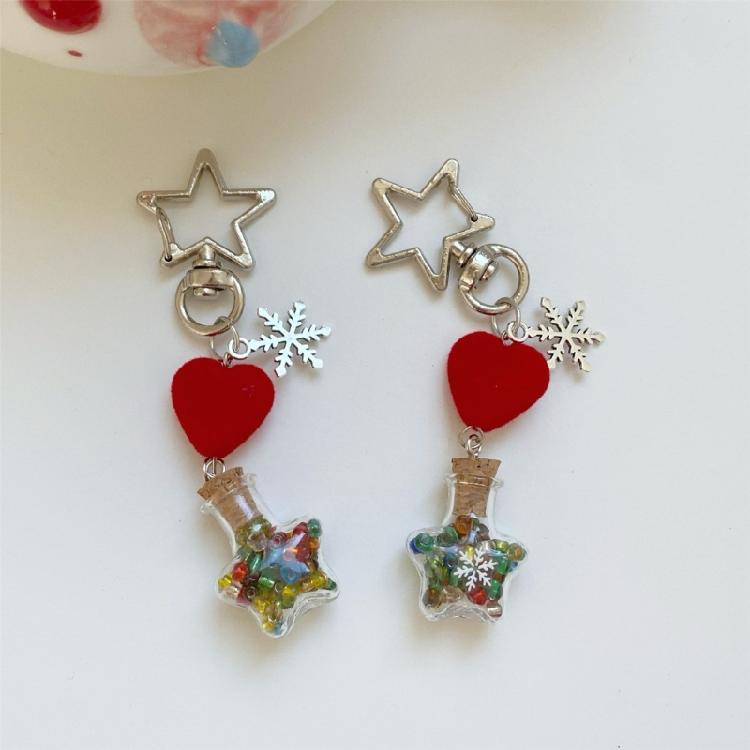 Sturdy Quality Snowflake Flocking Phone Lanyard Key Pendant for Fashion Enthusiasts of Festive and Individualized Gear