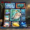 Oceanic Creatures 2D Flat Pattern Flannel Blanket, High Quality All Seasons, Home Decor, Warmth and Comfort, Perfect for Christmas Gifts.