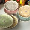 Ceramiczne Okrągłe Talerze Kwiatowe Zestawy Obiadowe Duża Pojemność Duży Talerz Talerz do Deseru Sałatki Piękny Stół Serwis Stołowy