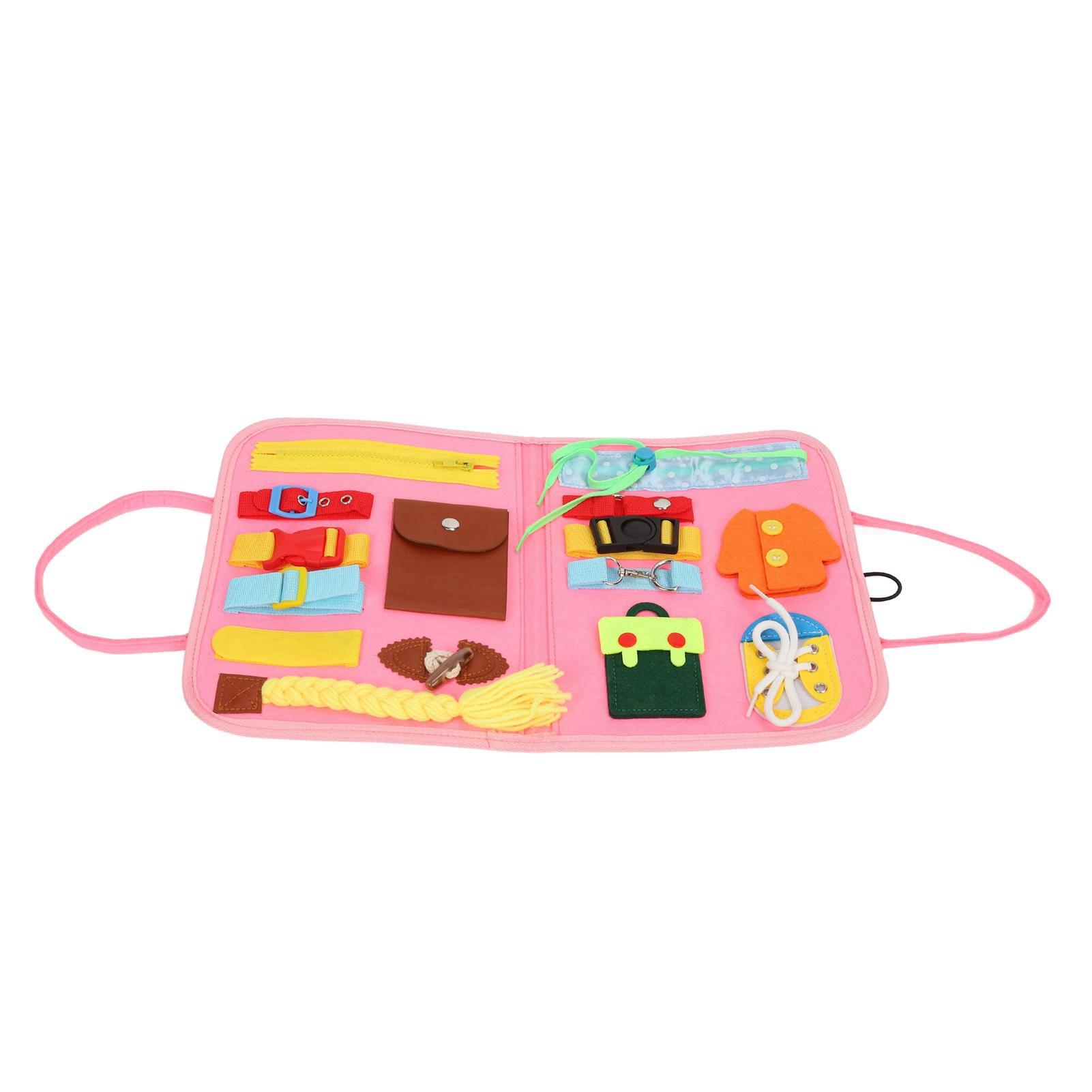 

Сенсорное одеяло с застежками-молниями на кончиках пальцев, отверстиями для шнурков, пряжками, развивающее сенсорные упражнения, розовое одеяло