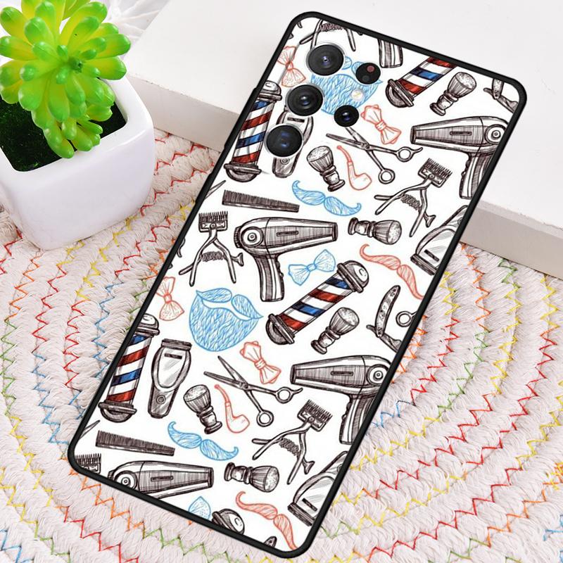 Barber Scissors Hairstylist Salon Print Phone Case for Samsung Galaxy Note 10 Pro S26 Ultra S23 S24 FE S25 S21 S22 PLUS Cover