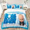 Boss Baby Leadership Print 3Pcs Bedding Setduvet Cover With 2 Bedropillowcase Home Birthday Gift