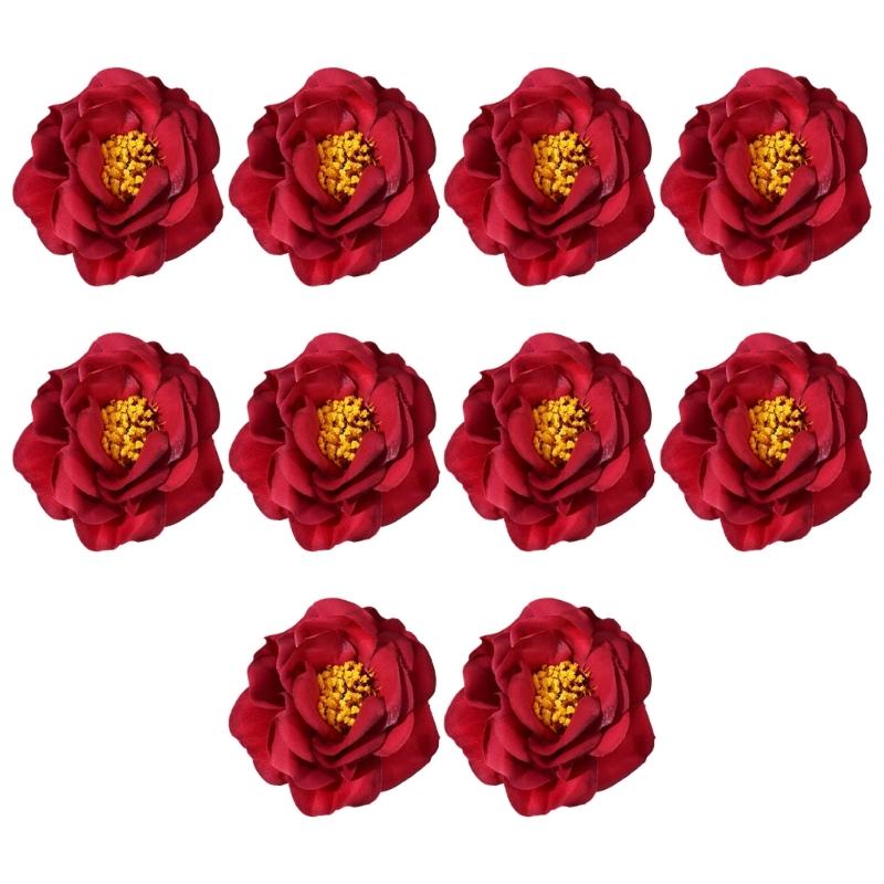 10Pcs Artificial Flower Head Small Flower Head For Wedding Flower Arrangements Sewing Craft Clothing Cake Top Decoration