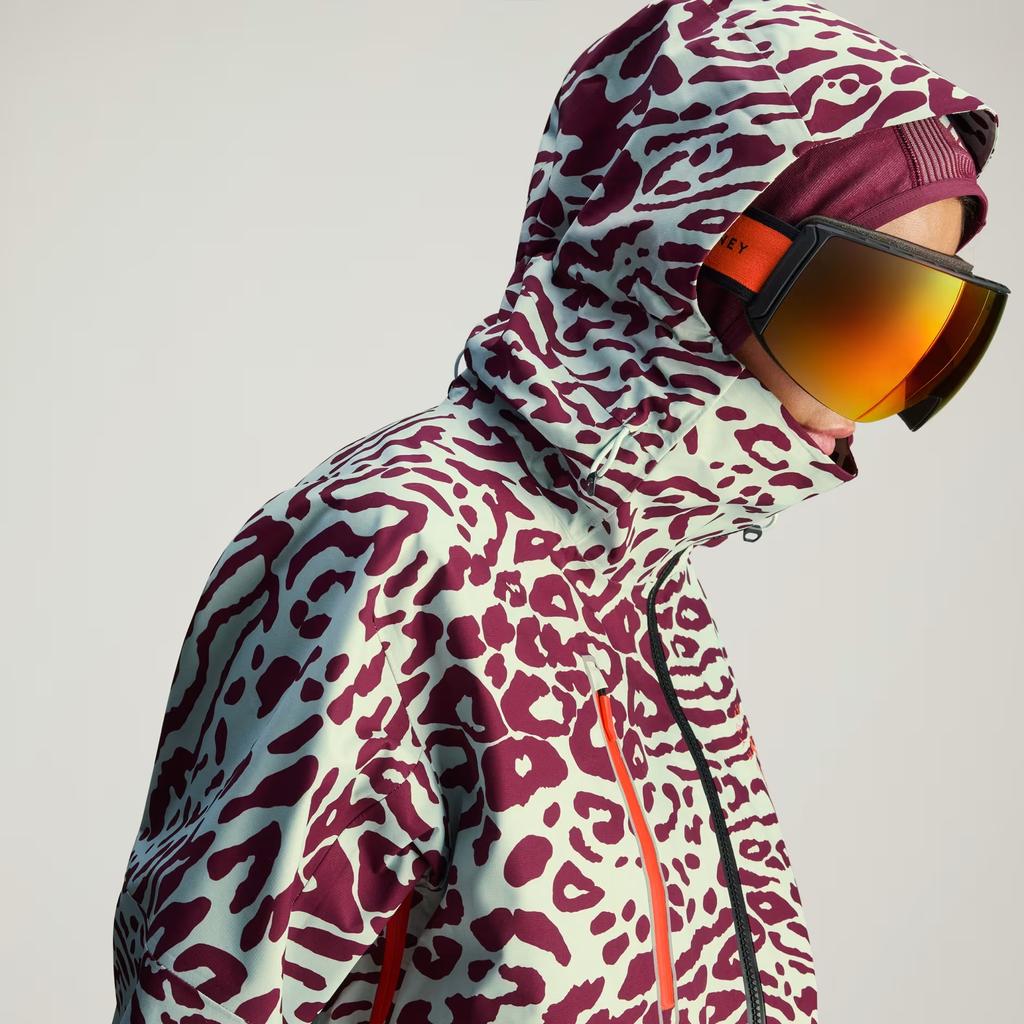 Adidas Truenature Leopard Print Windproof Waterproof Warm Breathable Comfortable Ski Jacket Women Jacket Steam-Green Shadow-Red IW3867