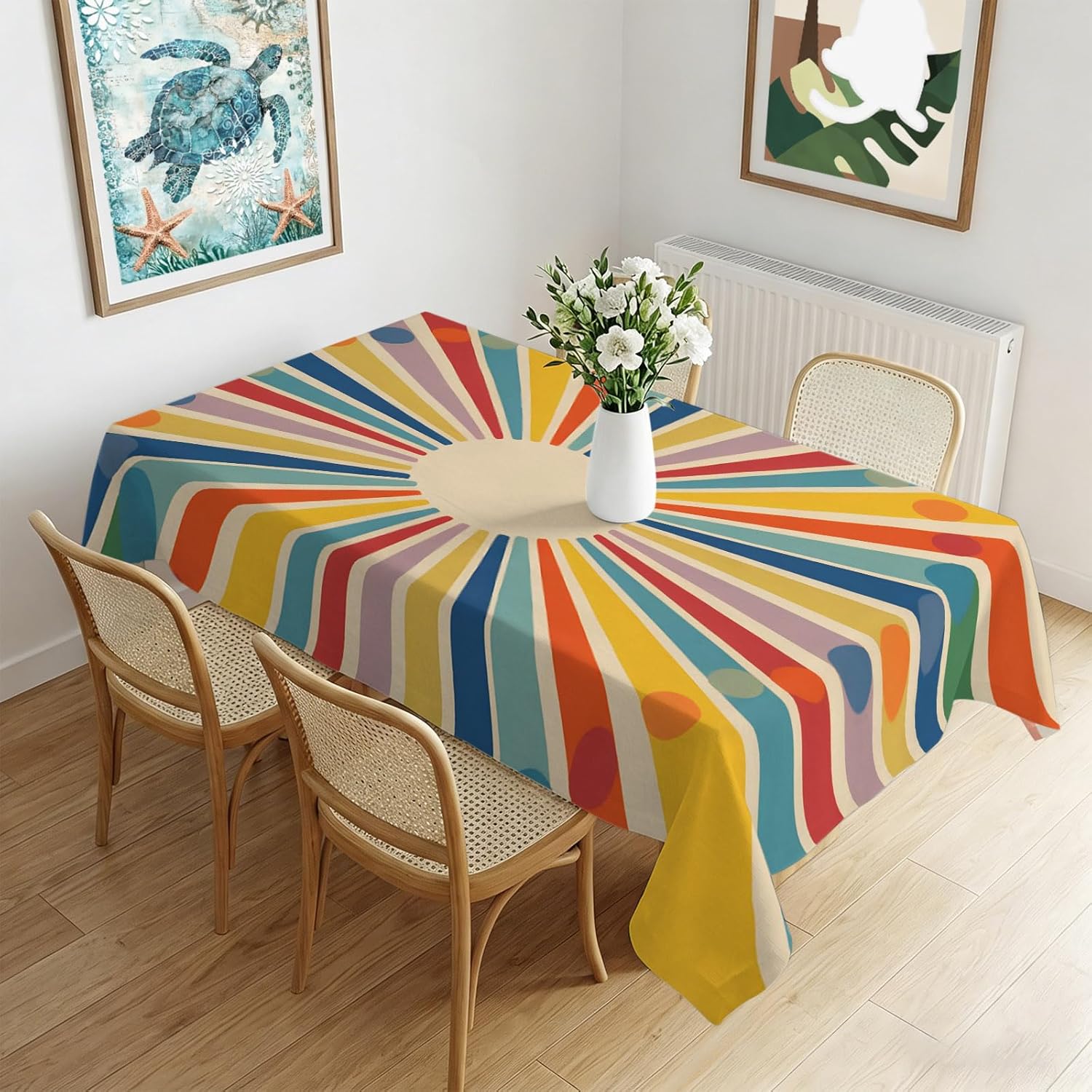 Retro Boheemse Rechthoekige Tafelkleed voor Tafeldecoratie Waterdicht Herbruikbaar Machine Wasbaar Tafelkleden voor Tafel Feestdagen 140x180cm