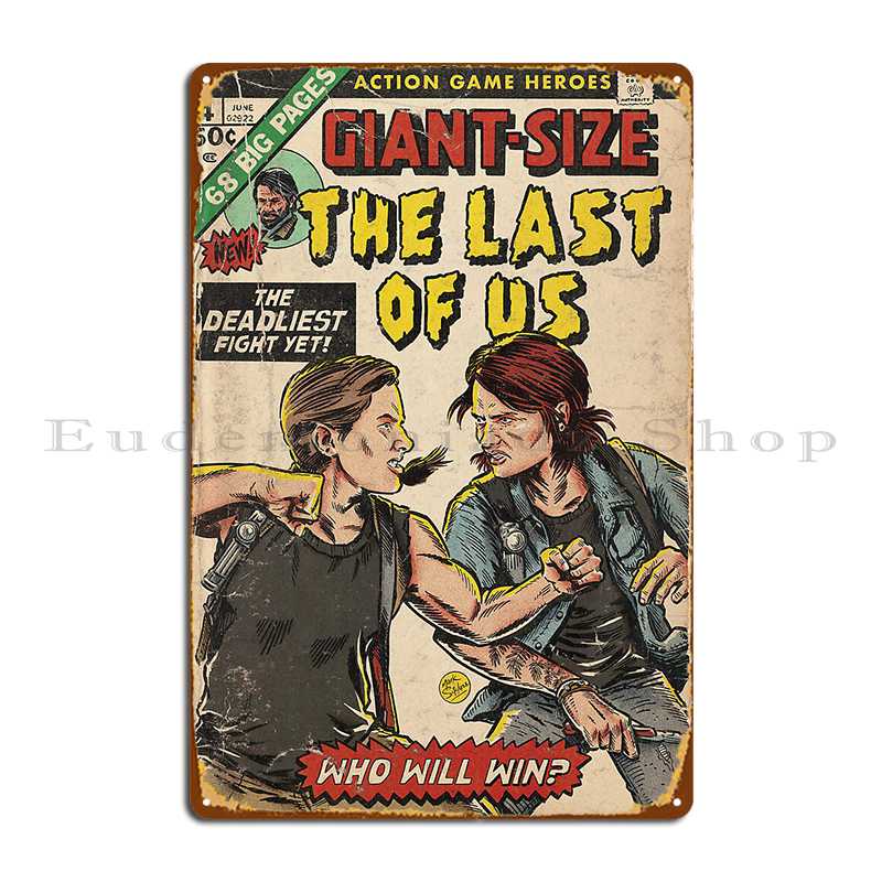 

The Deadliest Fight Yet Comic Book Cover Fan Art Metal Sign Party Cinema Customized Wall Decor Wall Mural Tin Sign Poster 20x30cm