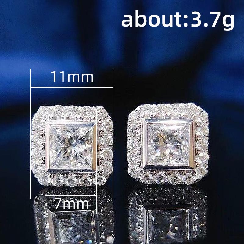 Classic Square-shaped CZ Stud Earrings for Women Exquisite Ear Piercing Accessories Gift Versatile Timeless Girls Jewelry