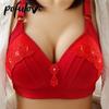 Up Bra Big Cup for Big Breasted Women Thin Soft Bralette Unpadded Underwear Gather Seamless Plus Size Bras