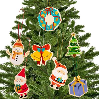 Original Weihnachtsgeschenk Anhänger: Weihnachtsmann & Lebkuchenmann Baumschmuck mit Geschenkbox