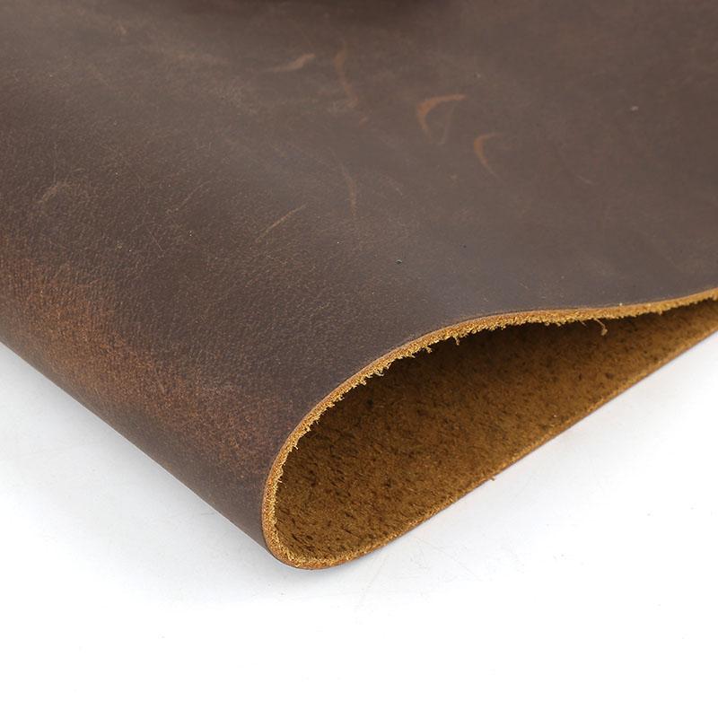 Capa Superior Piel de Vaca, Cera de Aceite, Piel Crazy Horse, Cuero Curtido Vegetal, Material de Cuero Hecho a Mano para Bricolaje, Cuero Genuino de 2 mm de Espesor