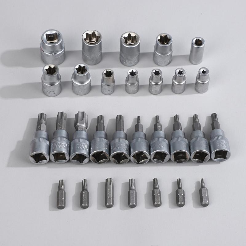 29Pcs High Torques Carbon Steel Socket Bit With Storage Case Ideal For Mechanics DIY And Professional Use Auto Repair