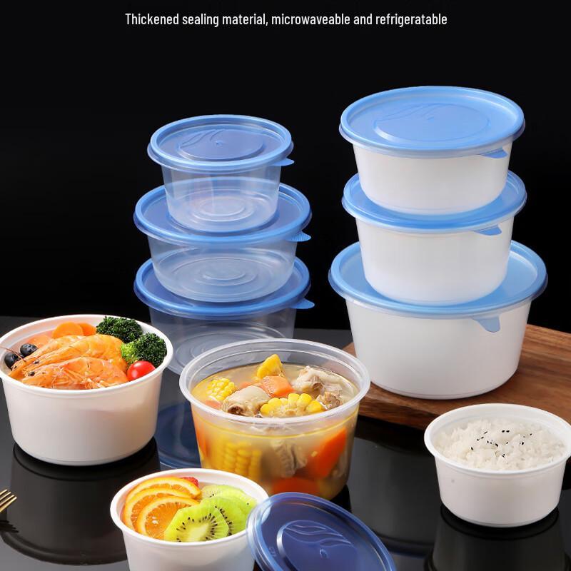 HUIWEN Thickened Round Disposable Food Storage Containers