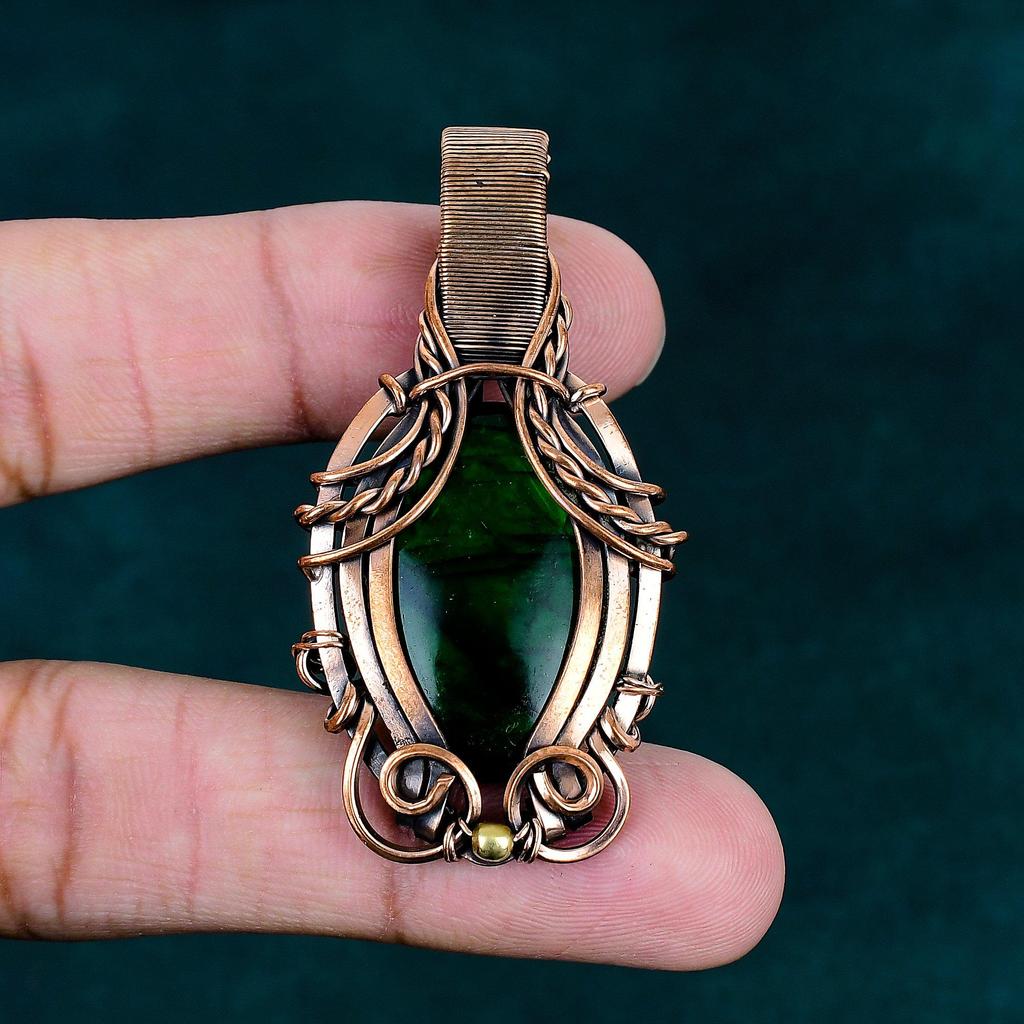Green fire labradorite pendant copper wire wrapped pendant handmade jewelry real gemstone jewelry personalized gifts latest design pendant