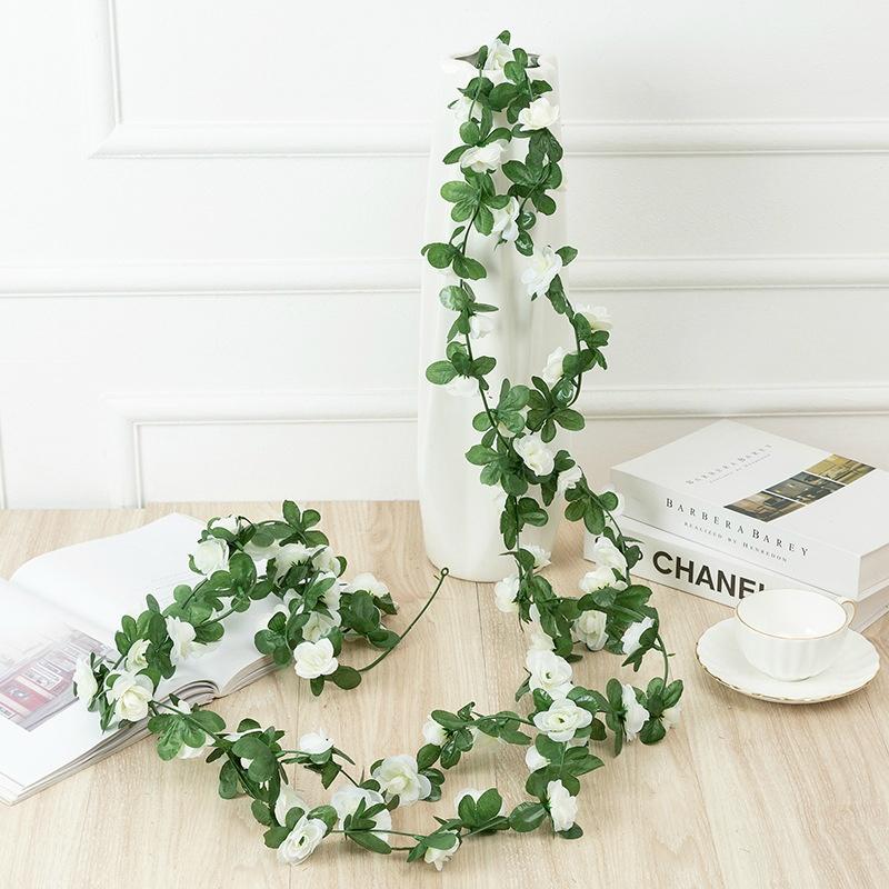 2.5m Rose Artificial Silk For Wedding Garland  Fake Plant Flowers Vine Home Room Wedding Wall Hanging Garden Arch DIY Decoration