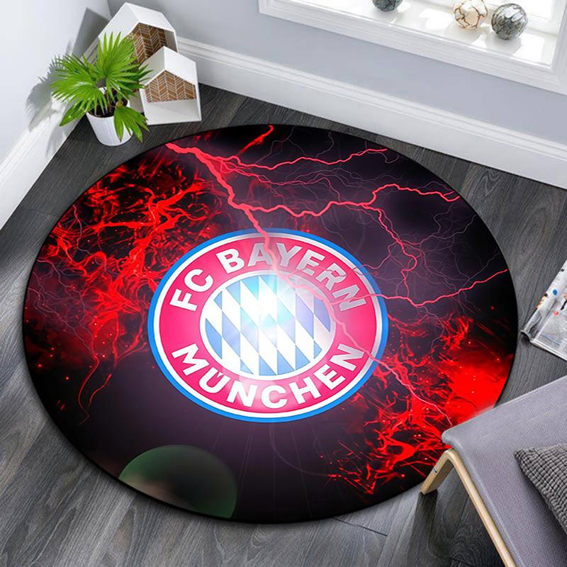 FC Bayern München Round Area Rug,Carpet Rug for Living Room Bedroom Sofa Playroom Decor,Non-slip Floor Mat