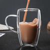 1Pcs 80-450ML Double Coffee Glasses Double Insulated Glass Cups For Hot & Cold Coffee Milk Transparent Mug With Handle Glasses