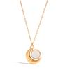 Yori Trendy Stainless Steel Moon Shell Simple Pendant Necklace 18K Gold Color Plated Versatile Daily Jewelry Gift Waterproof
