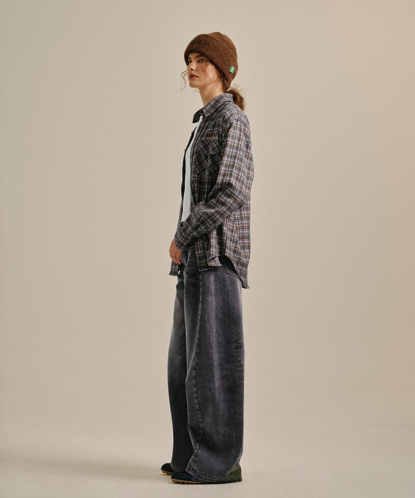 GREENBUTTER Classic Check Shirt (Charcoal/Blue)
