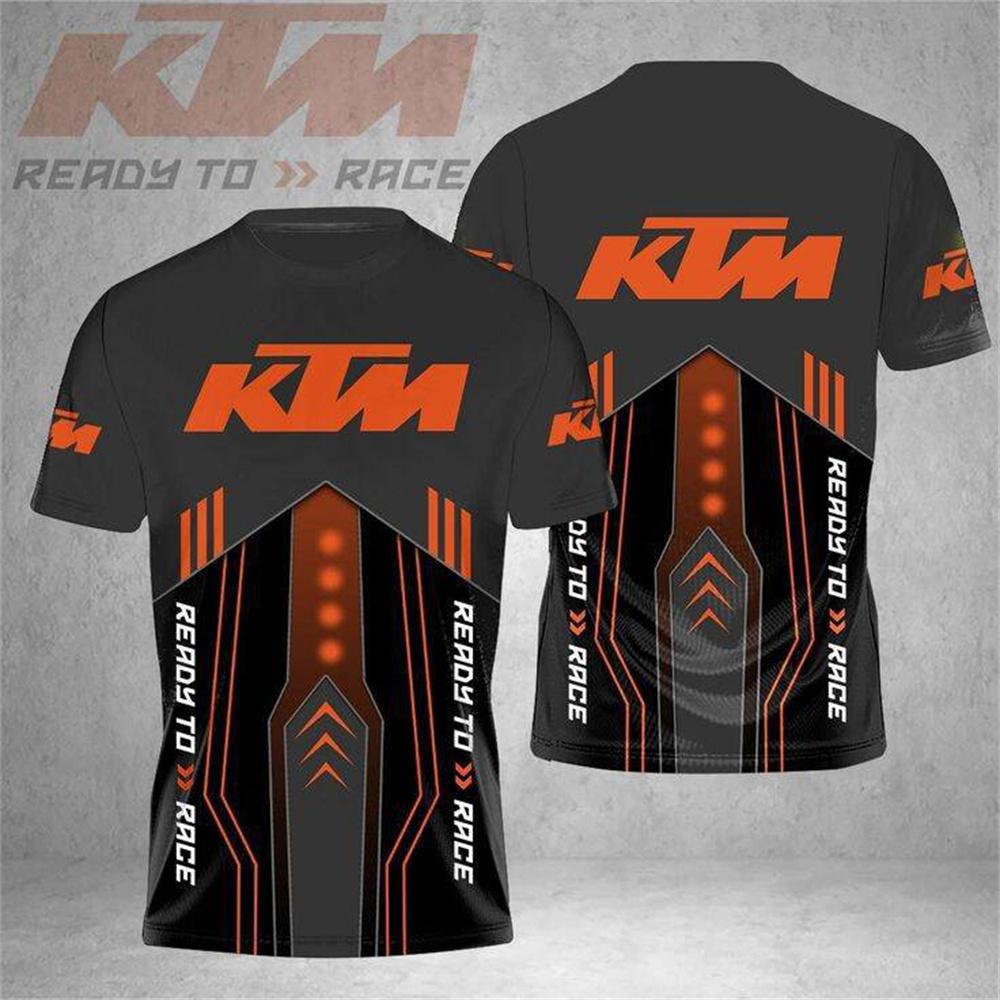 KTM Motorcycle Racing T-shirt, Unisex, Suitable for Outdoor Sports, Leisure, and Riding, Quick-drying Adult T-shirt, 3D Printed.