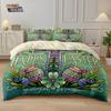 3pcs Easter Happy Cross Green Printed Core free Down Duvet Cover Set Comfortable Bedroom Bedding Decoration Machine Washable