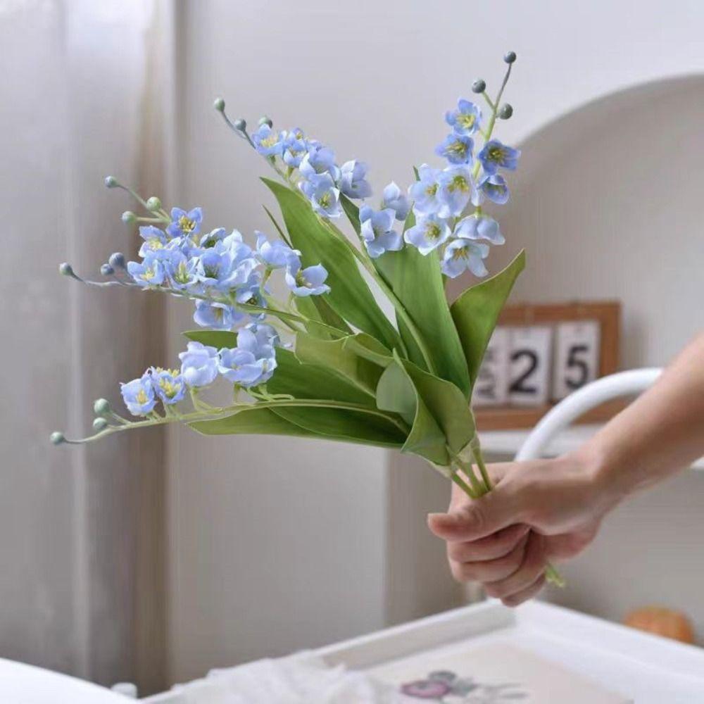 40cm Height Artifiical Flower Branch Flexible Stems Artificial Bellflowers Desktop Ornament