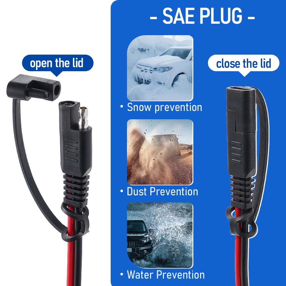 14awg 4.5m Sae To Sae Expansion Cable Quick Connector For Automotive Rv Motorcycle Solar Panel Sae Plug Battery Charging Cable