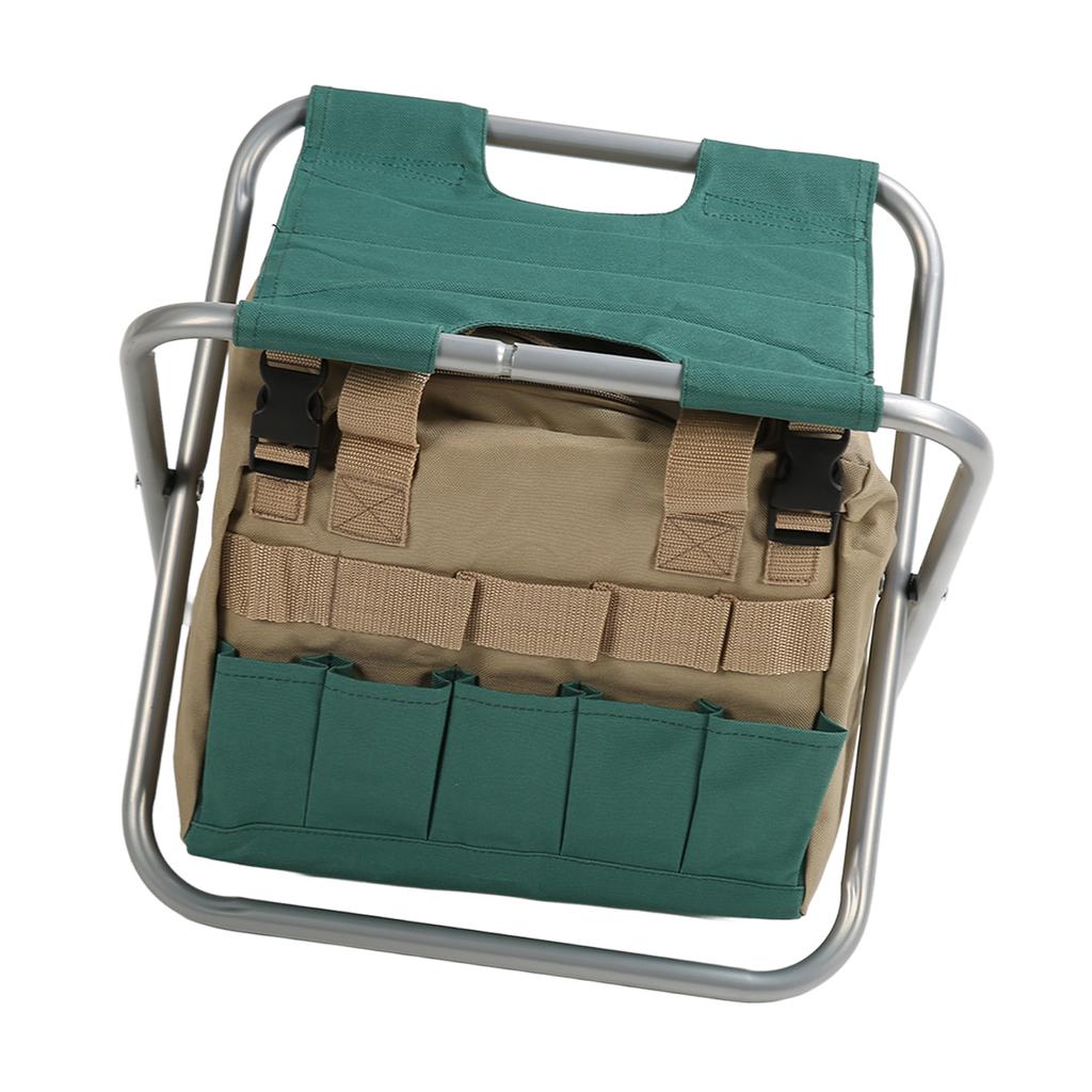 Heavy Duty Folding Stool Bag Multifunctional Gardening Folding Toolkit Stool for Gardeners