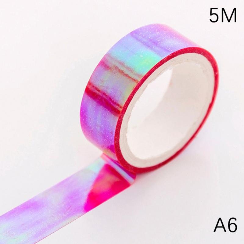 500Cm Holographic Rg Prismatic Glitter Tape Hoops Stick Rhythmic Gymnastics Ring Decoration Fitness Equipment Diy Scrapbooking