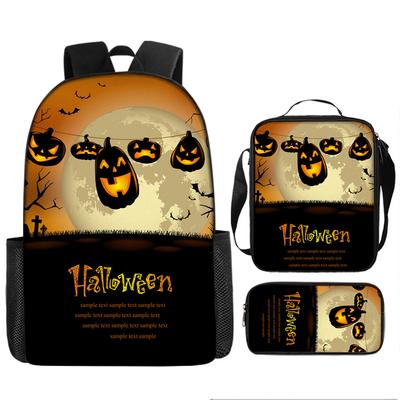 Umgebende Fledermaus Horror Kürbis Doppelrucksack Halloween Persönlichkeit Vampirfledermaus Muster Lustig