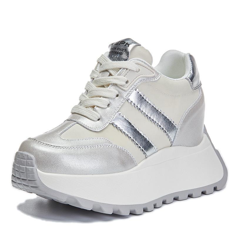 Nowe oddychające buty typu "dad shoes" z ukrytym podwyższeniem, platforma, siateczka, małe buty sportowo-rekreacyjne