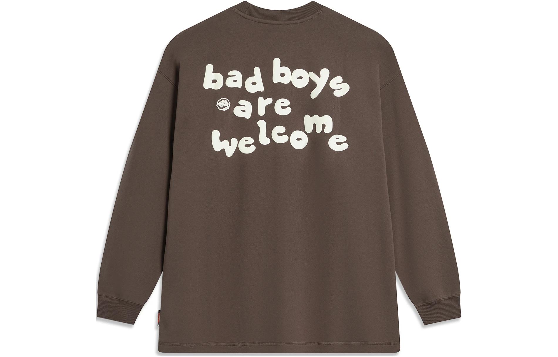 Li Ning Badfive Sweatshirt Unisex Charcoal Coffee Umber AWDT891-3 L